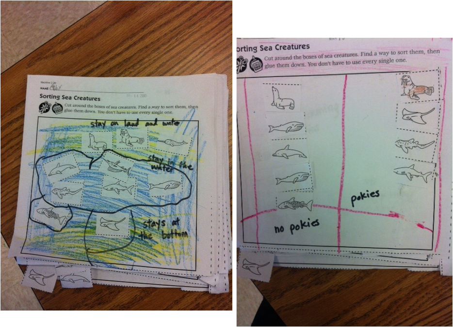Lesson Plans (1-7) - Sea Creatures: Work Sample #1-McKinley Elementary